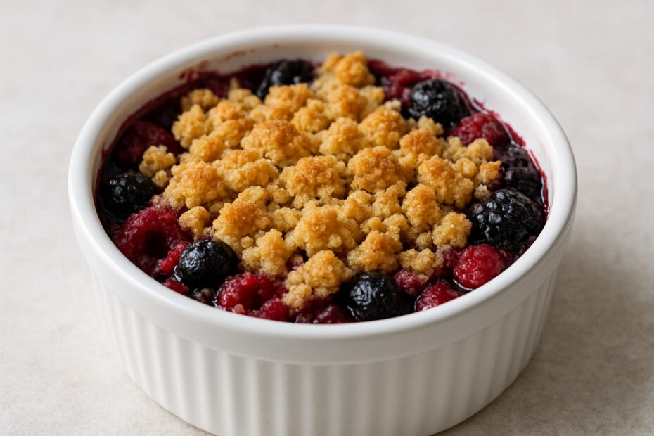 Os Benefícios de Optar por Sobremesas Sem Açúcar em Alimentação Crumble de frutos vermelhos sem açúcar